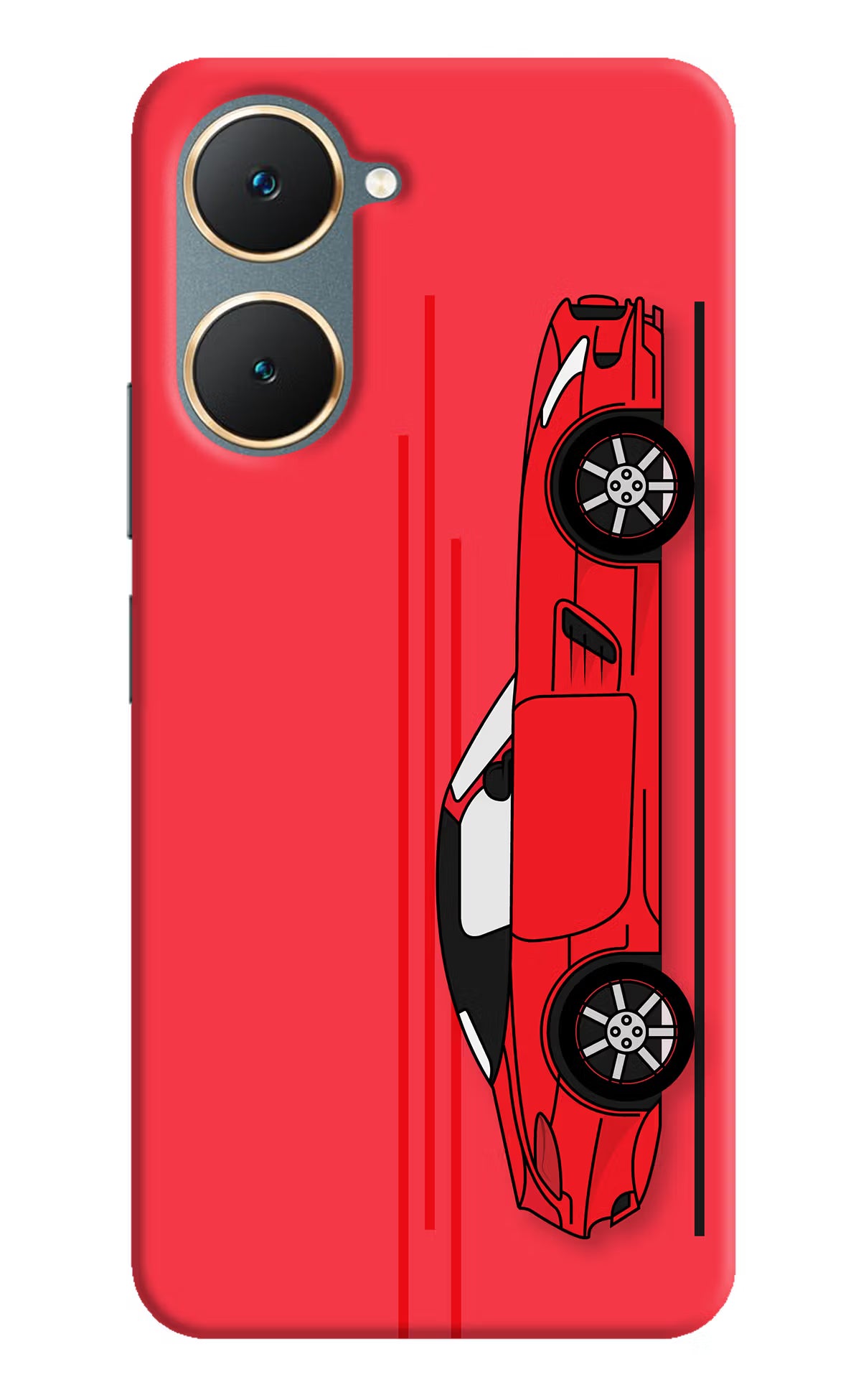 Red Velocity Vivo Y18/Y18e Hard Case Back Cover by Casekaro