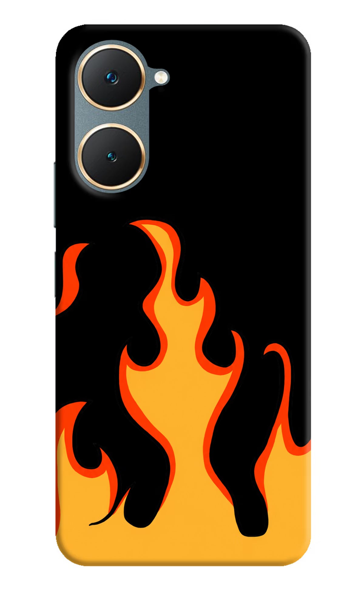 Fired Up – Black Vivo Y18/Y18e Hard Case Back Cover by Casekaro