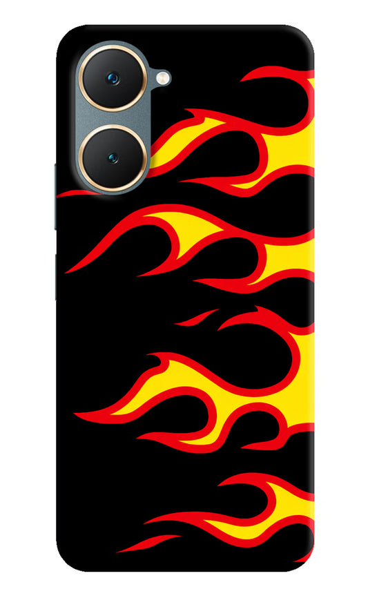Side Sweep Flames Vivo Y18/Y18e Hard Case Back Cover by Casekaro