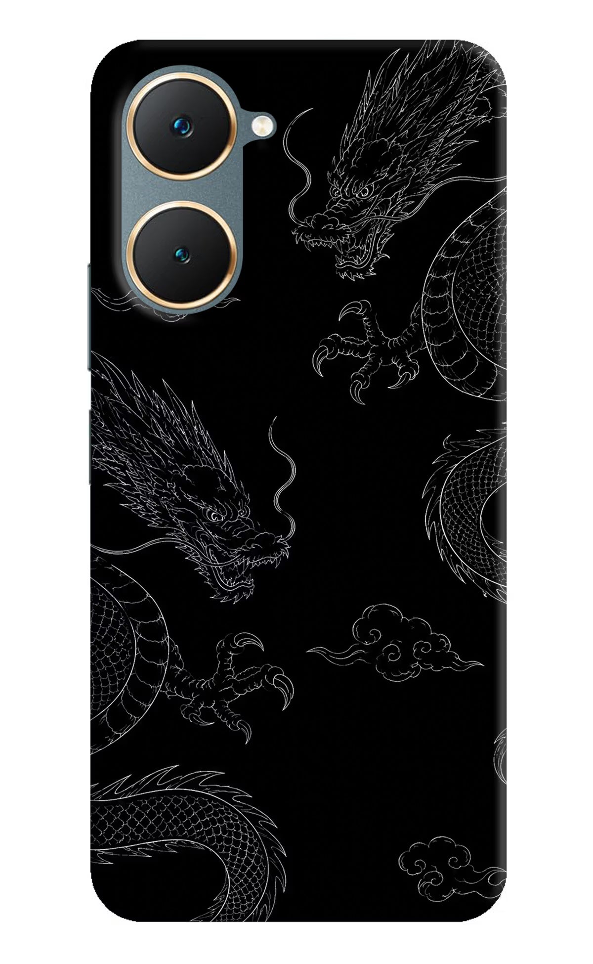 Twin Dragons Vivo Y18/Y18e Hard Case Back Cover by Casekaro