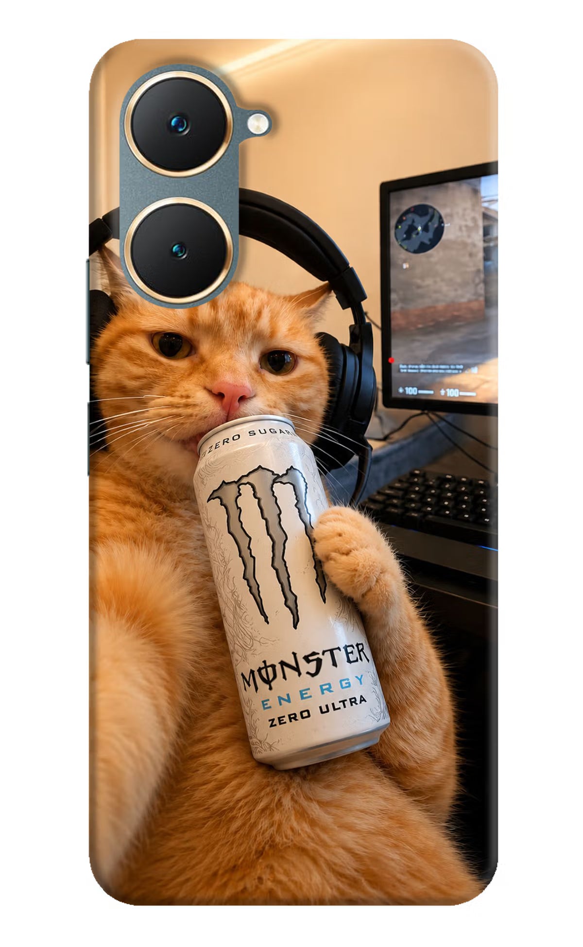 Gamer Cat Energy Vivo Y18/Y18e Back Cover
