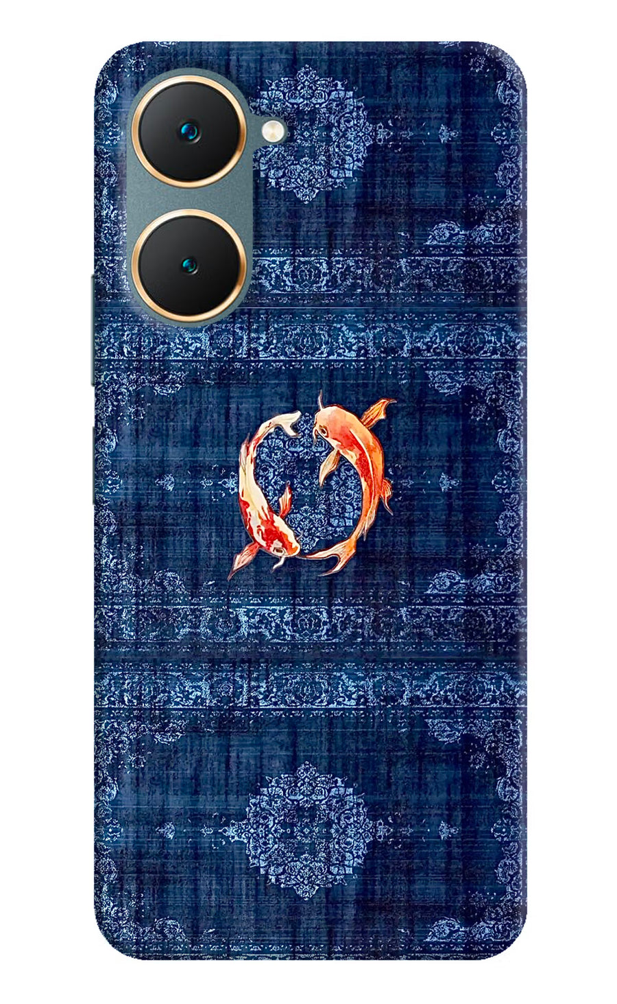 Koi Blue Vivo Y18/Y18e Back Cover, Hard case