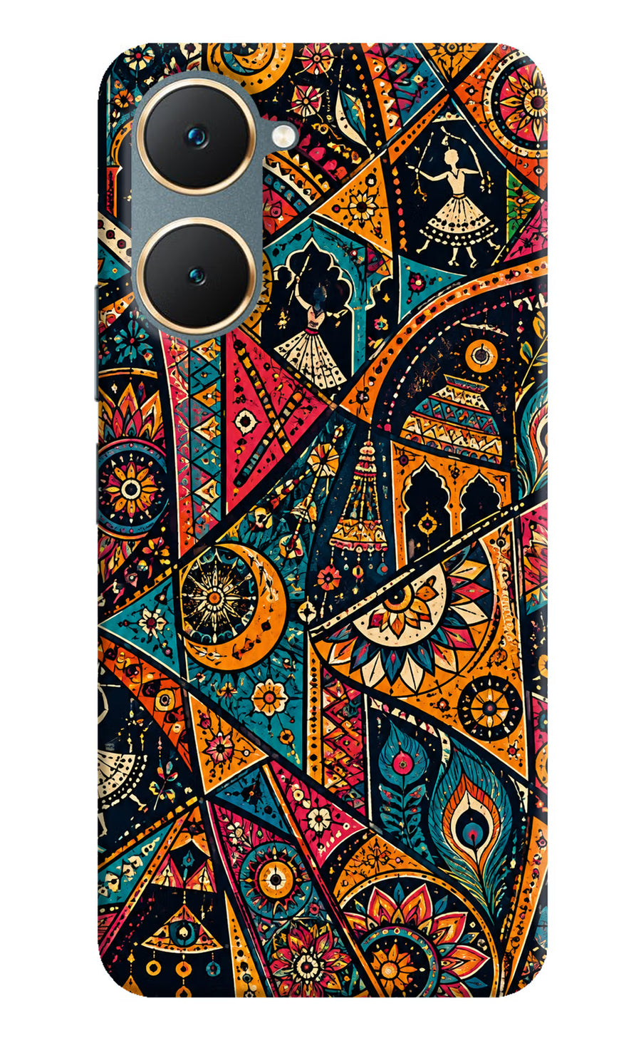 Folk Print Vivo Y18/Y18e Back Cover, Hard case
