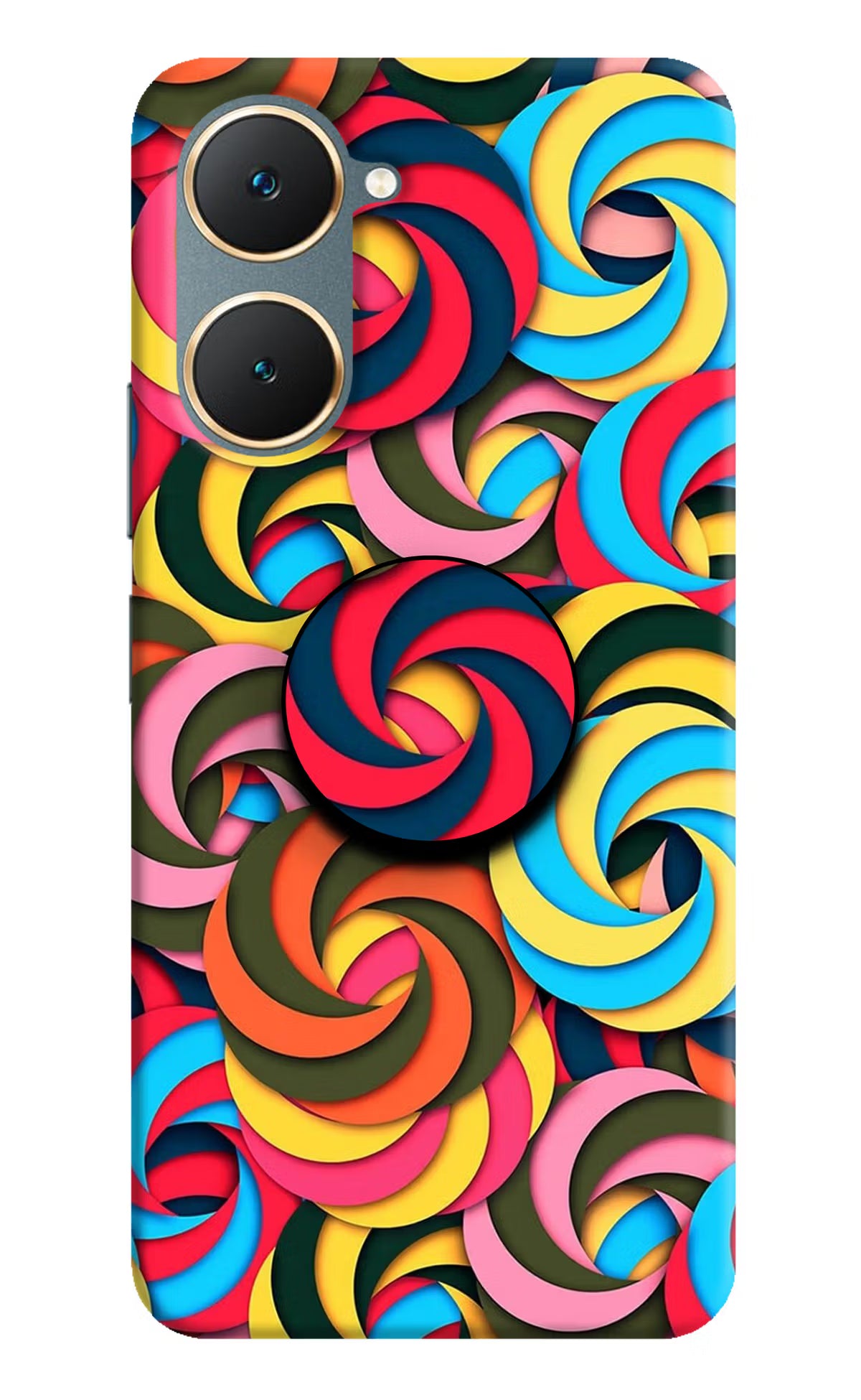 Spiral Pattern Vivo Y18/Y18e Pop Case by Casekaro