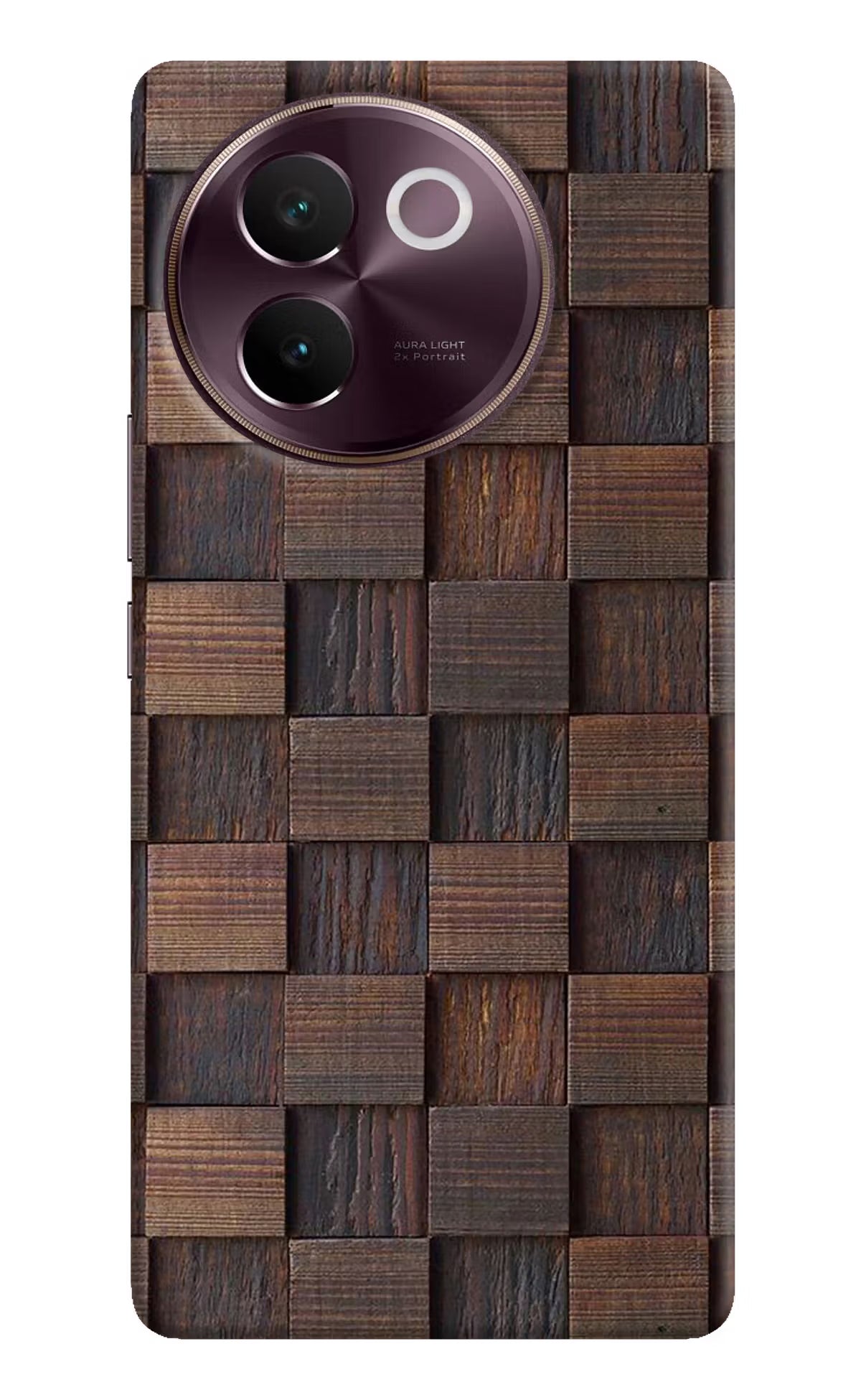 Wooden Cube Design Vivo V30e Hard Case Back Cover by Casekaro