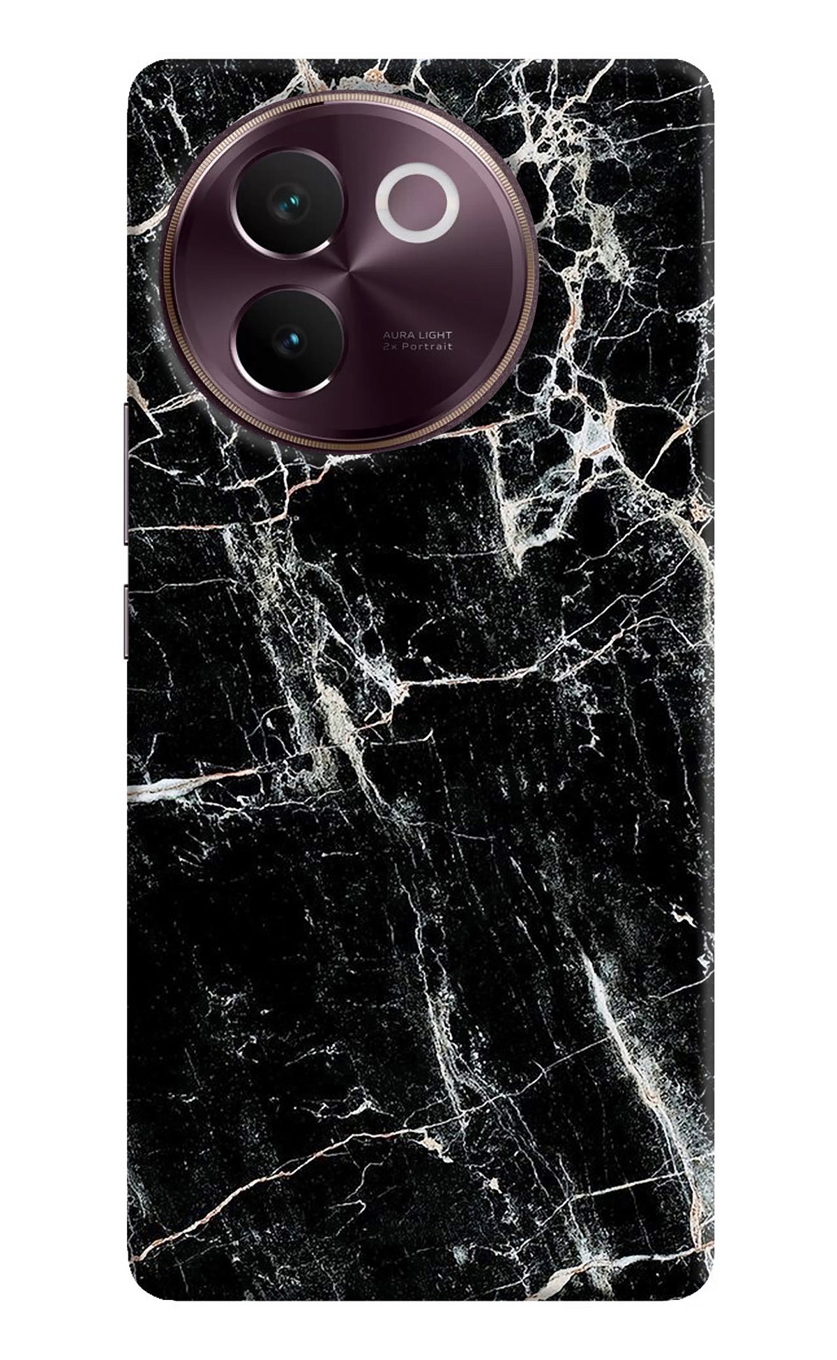 Black Marble Texture Vivo V30e Back Cover