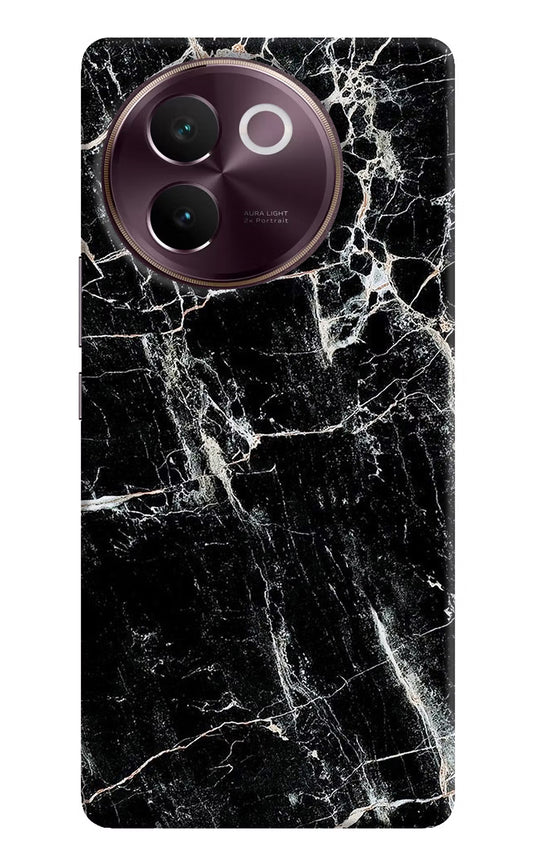 Black Marble Texture Vivo V30e Hard Case Back Cover by Casekaro