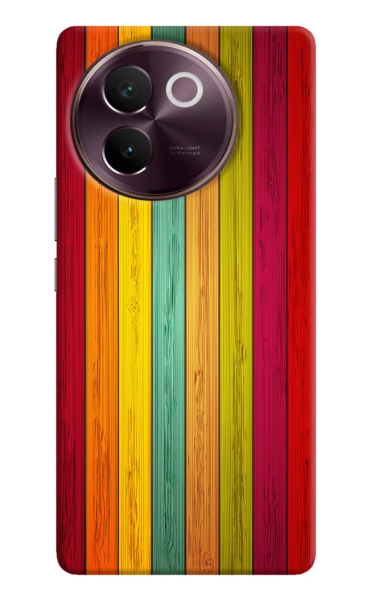 Multicolor Wooden Vivo V30e Back Cover