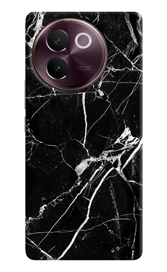 Black Marble Pattern Vivo V30e Hard Case Back Cover by Casekaro