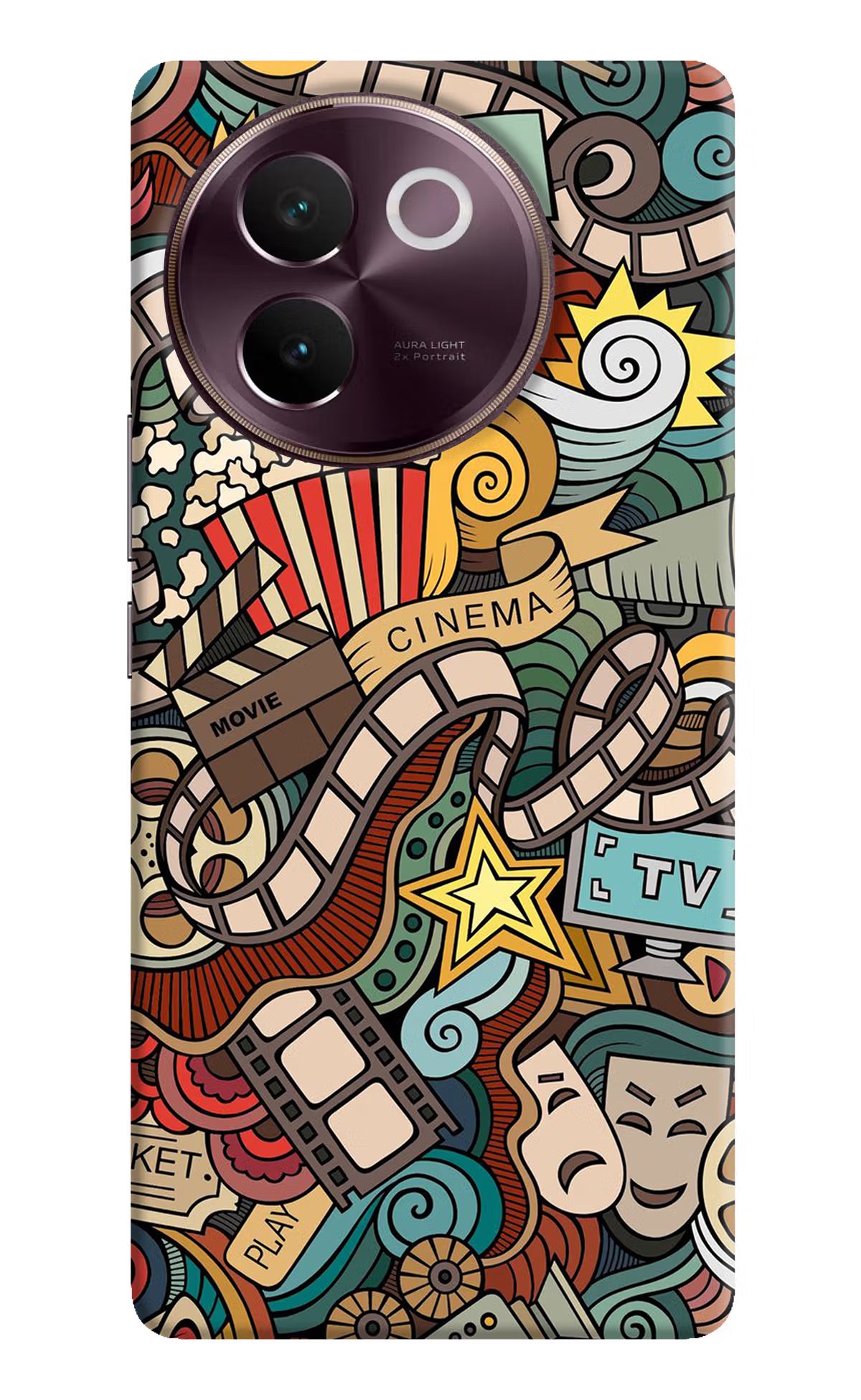 Cinema Abstract Vivo V30e Hard Case Back Cover by Casekaro