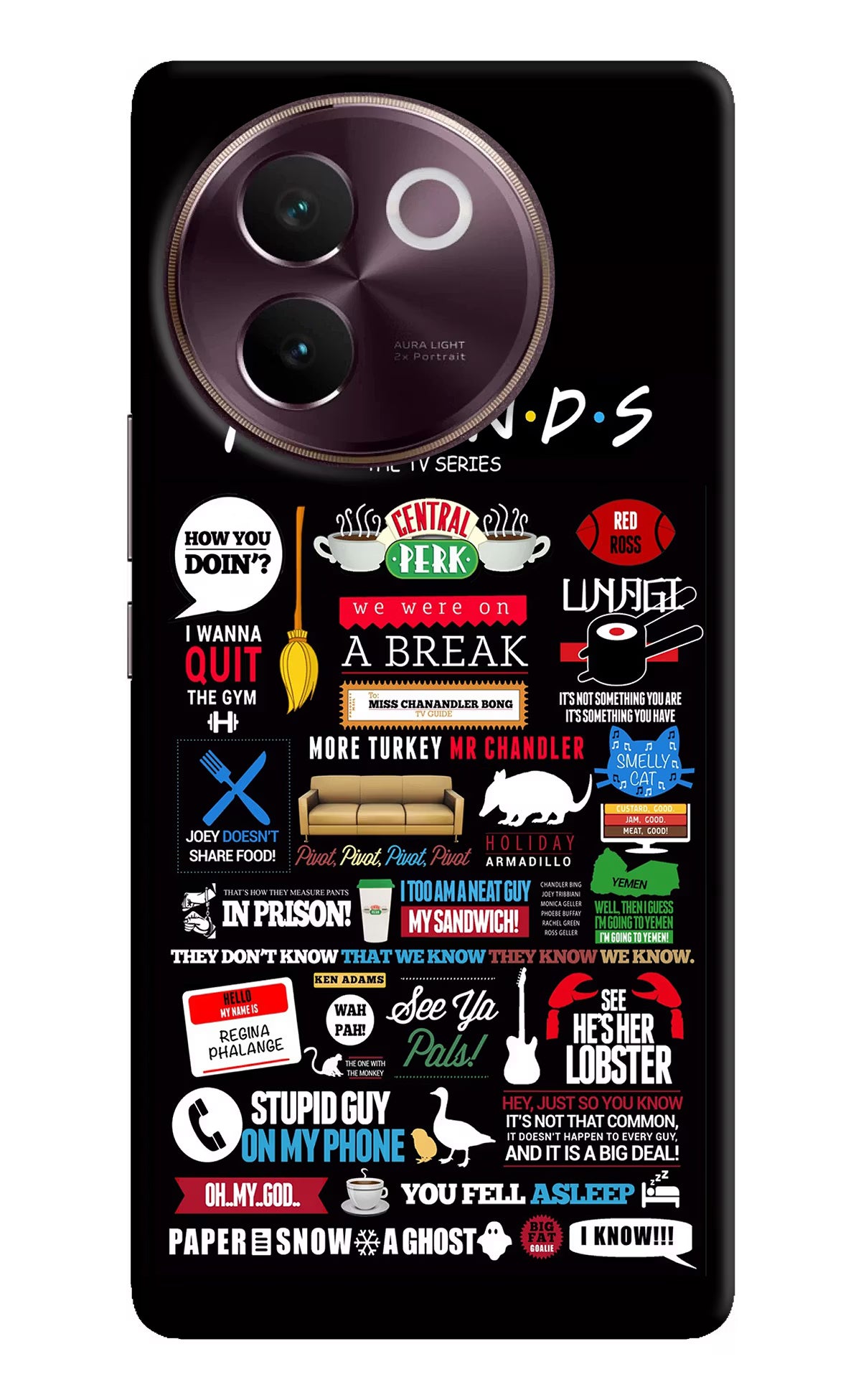 FRIENDS Vivo V30e Hard Case Back Cover by Casekaro