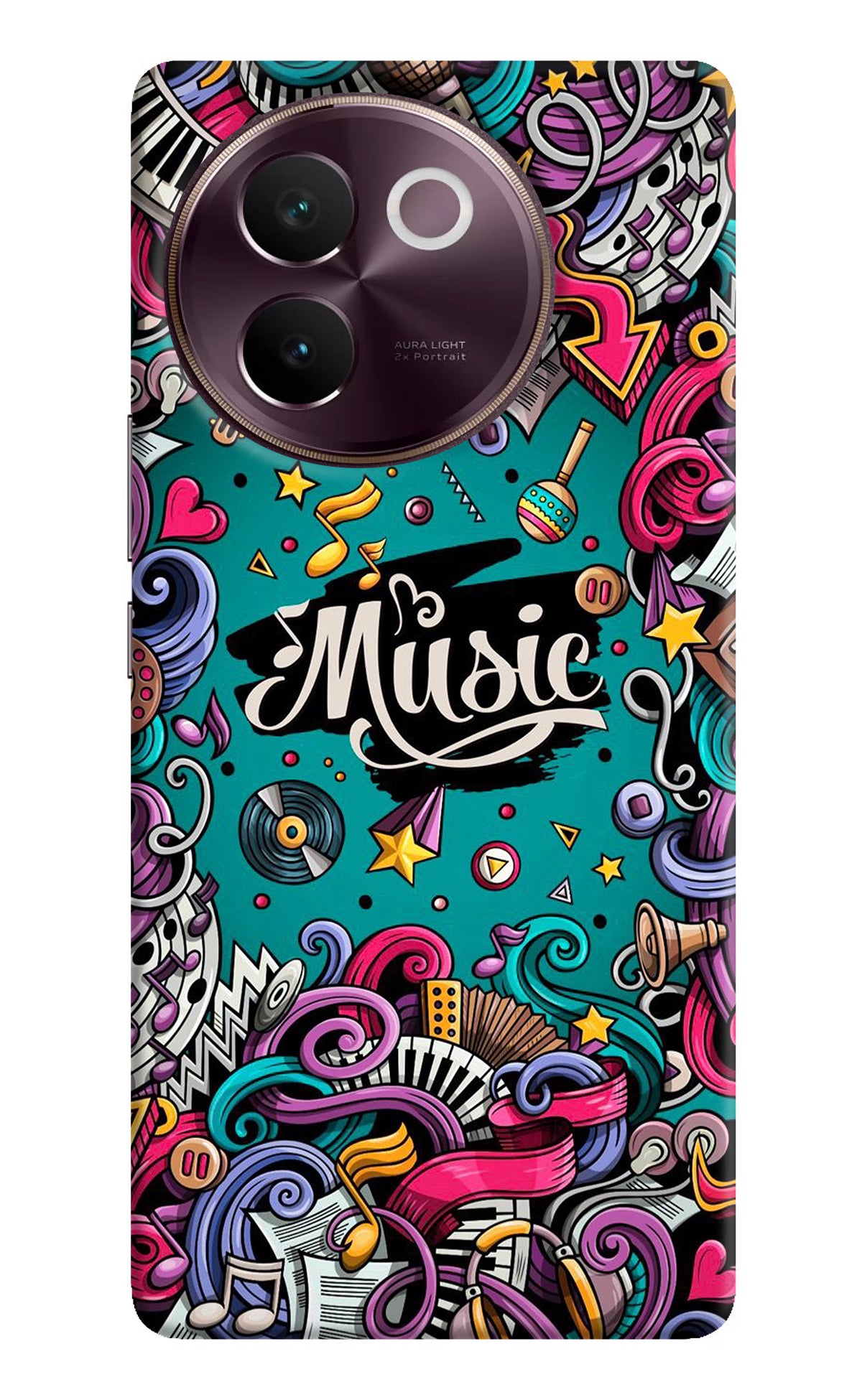 Music Graffiti Vivo V30e Back Cover