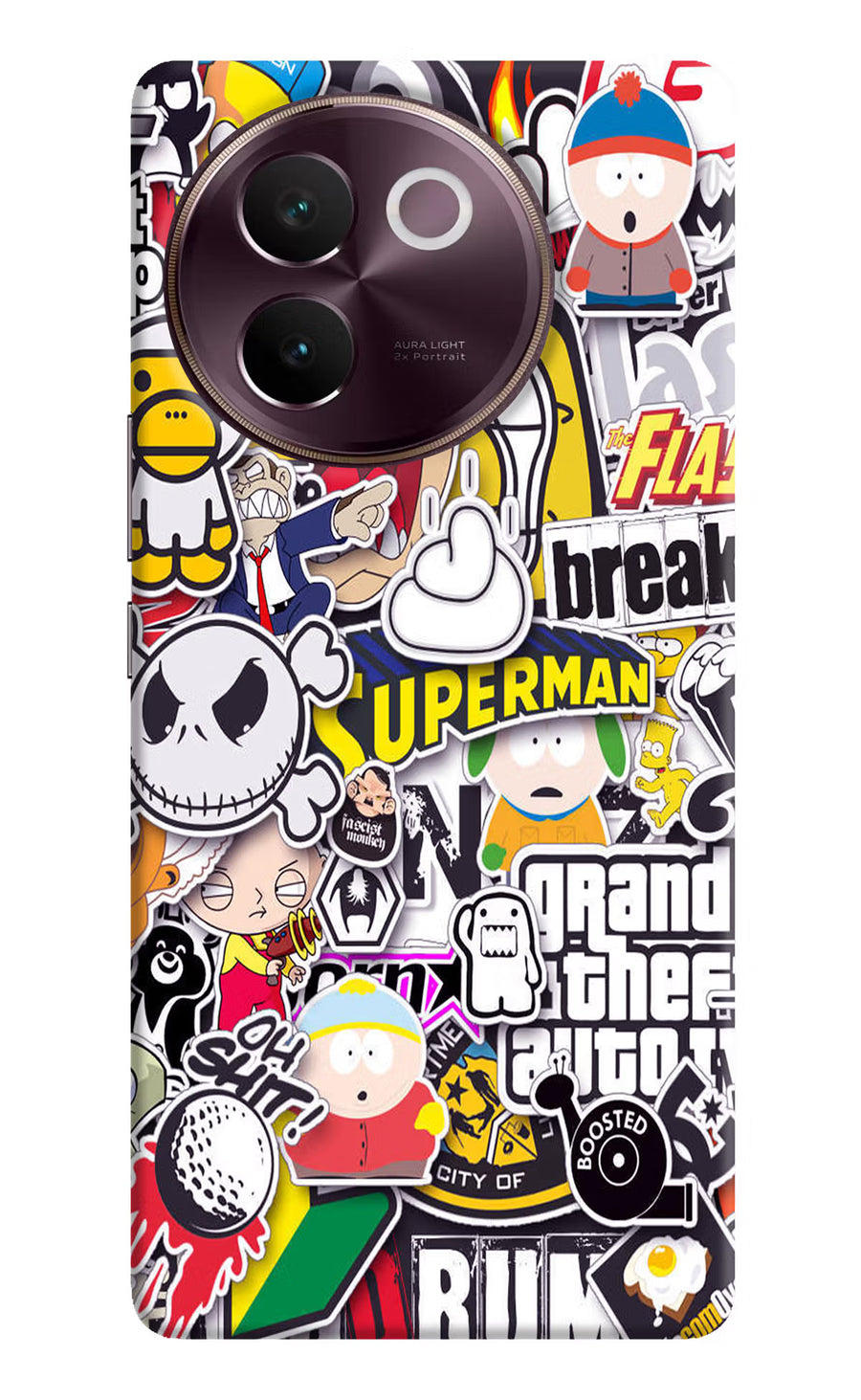Sticker Bomb Vivo V30e Back Cover, Hard case