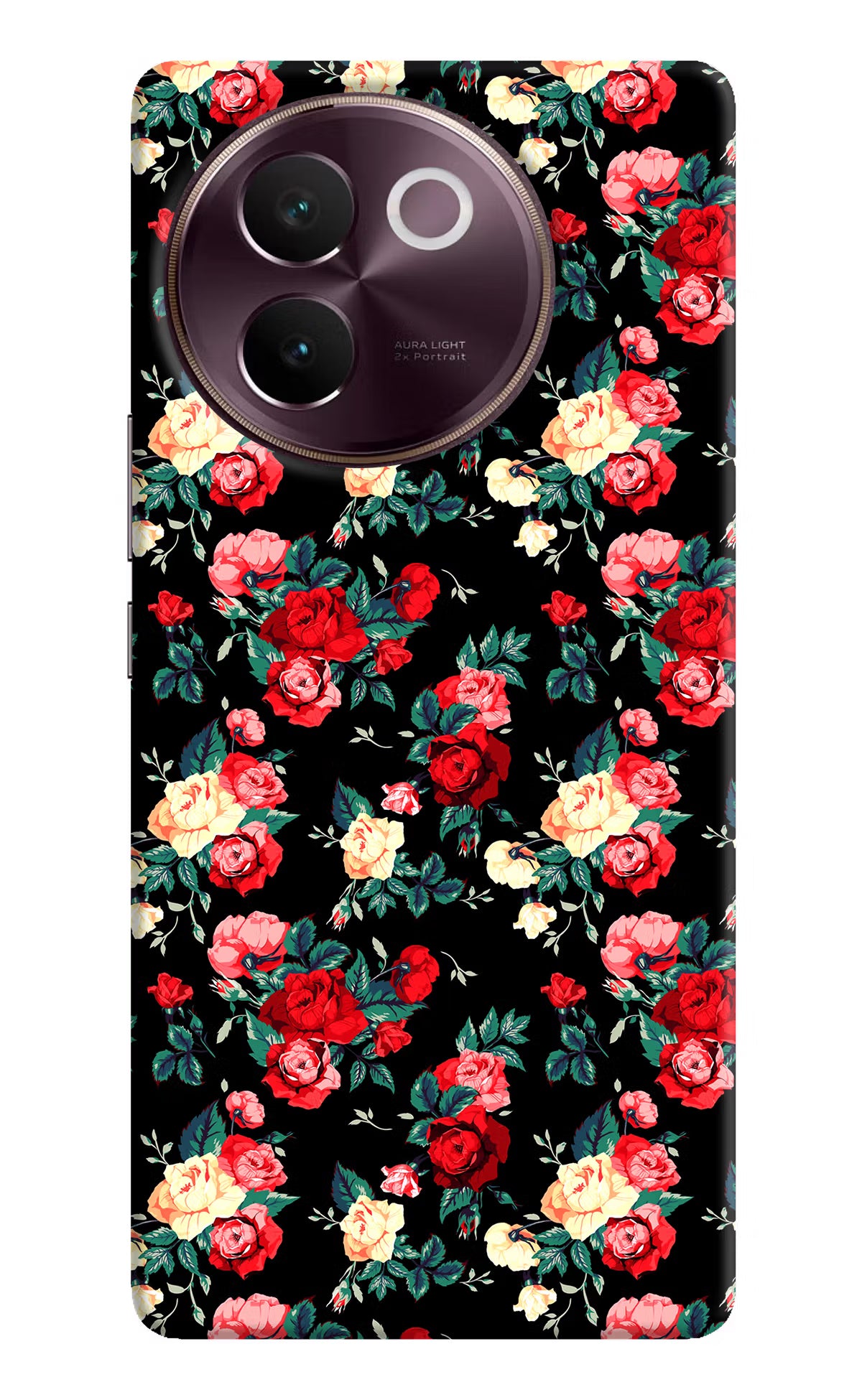 Rose Pattern Vivo V30e Hard Case Back Cover by Casekaro