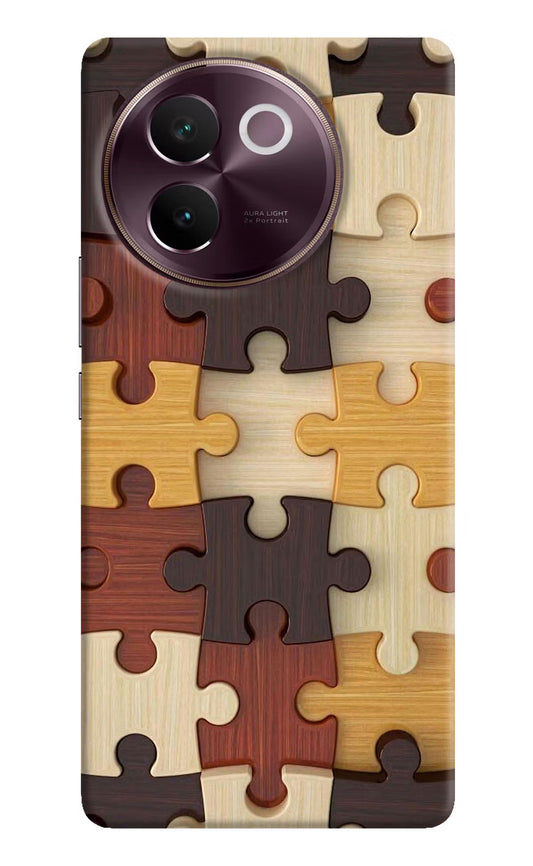 Wooden Puzzle Vivo V30e Hard Case Back Cover by Casekaro