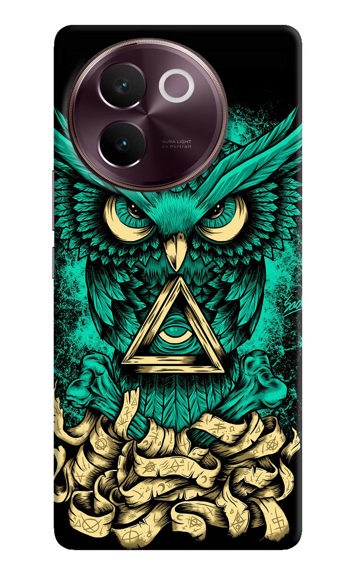 Green Owl Vivo V30e Hard Case Back Cover by Casekaro