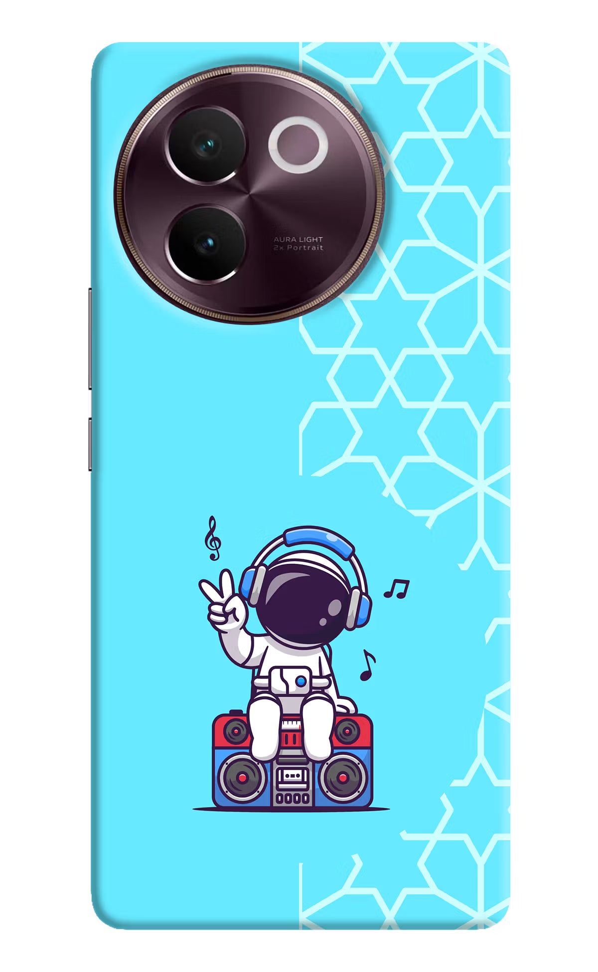 Cute Astronaut Chilling Vivo V30e Hard Case Back Cover by Casekaro