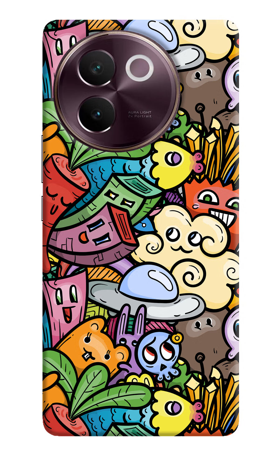Veggie Doodle Vivo V30e Back Cover, Hard case