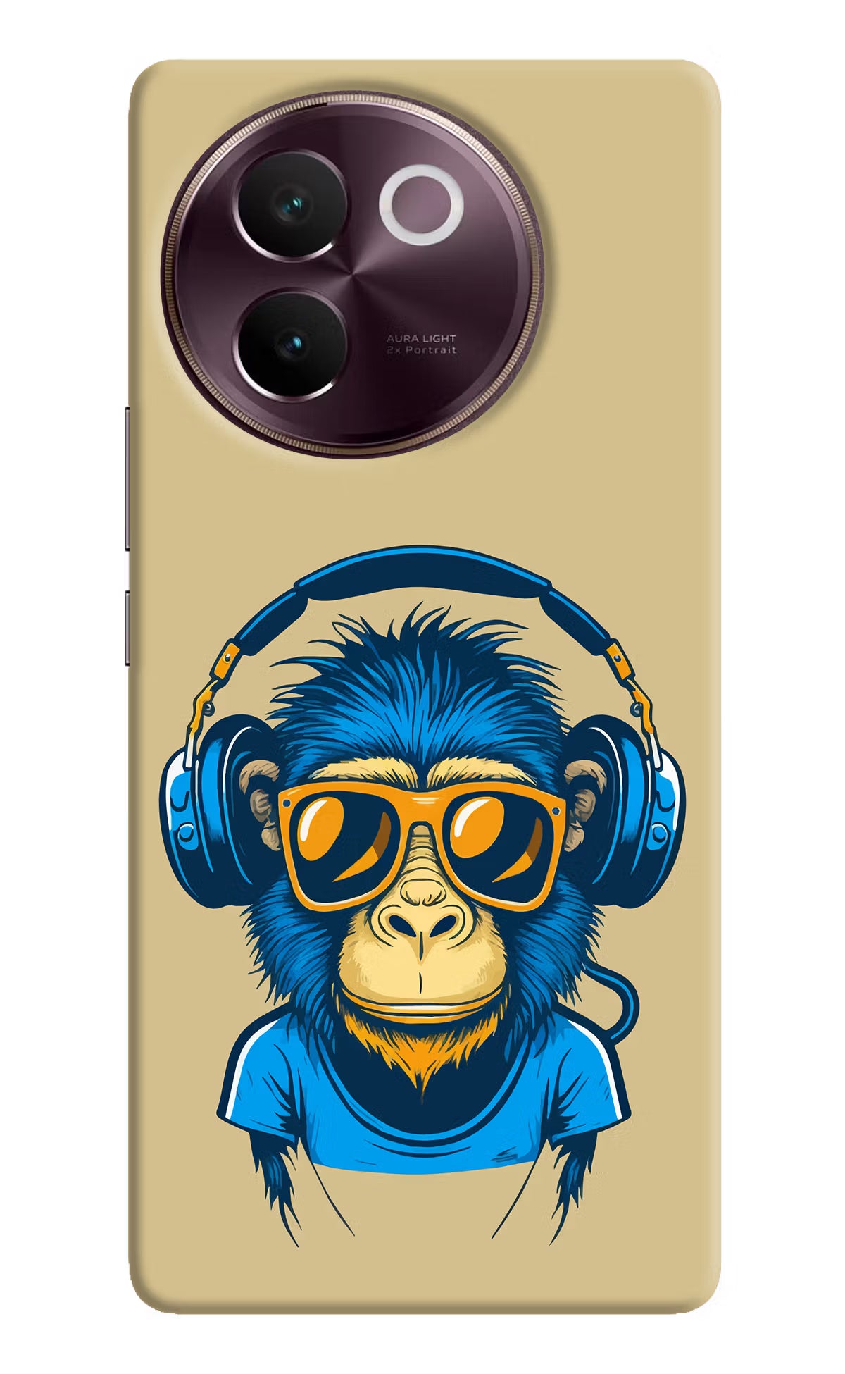 Monkey Headphone Vivo V30e Hard Case Back Cover by Casekaro