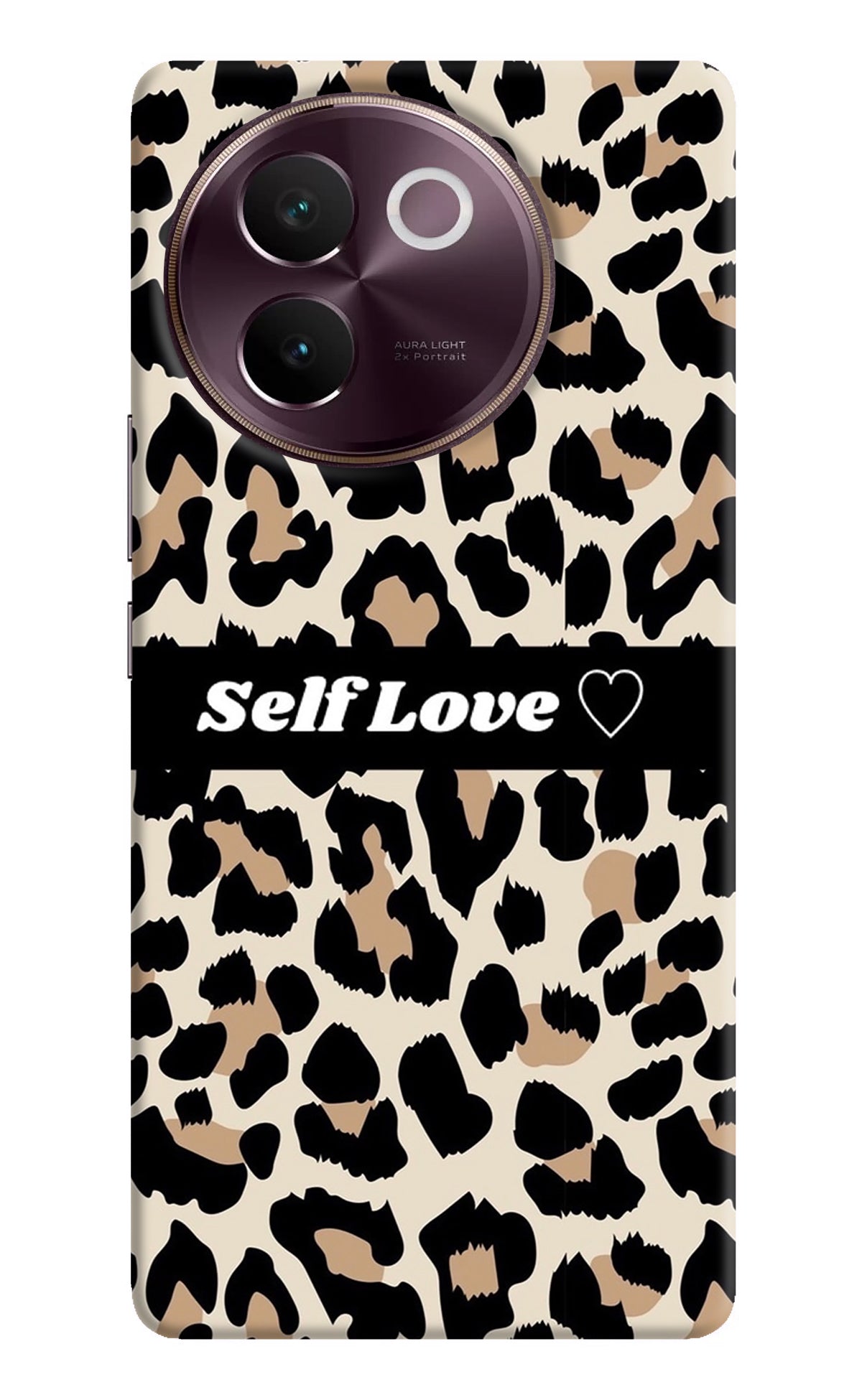 Leopard Print Self Love Vivo V30e Back Cover