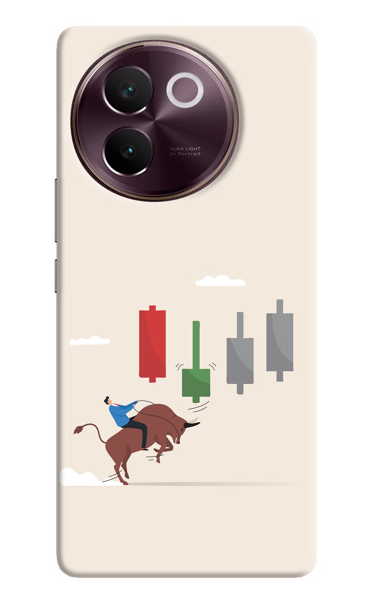 Bull Trading Momentum Vivo V30e Hard Case Back Cover by Casekaro