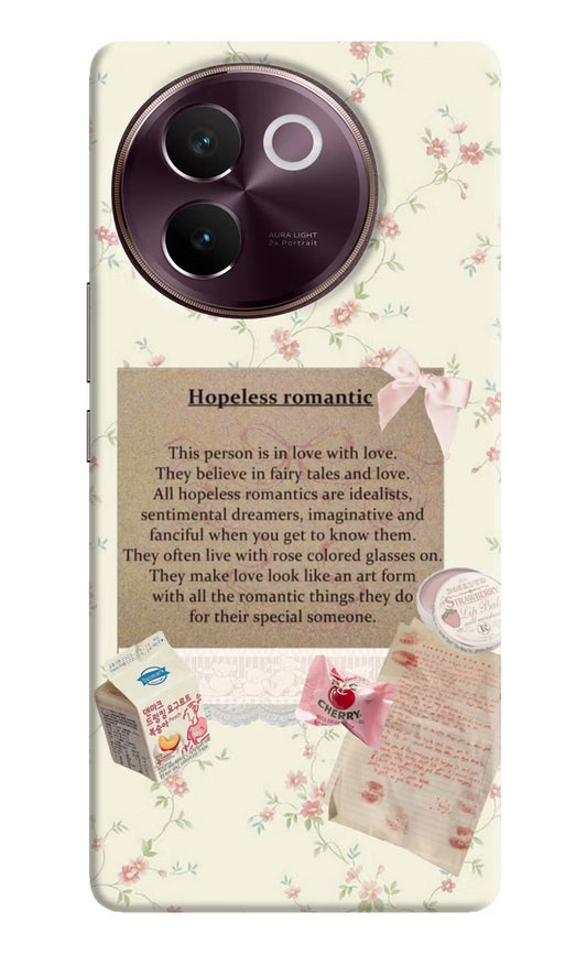 Hopeless Romantic Vivo V30e Hard Case Back Cover by Casekaro