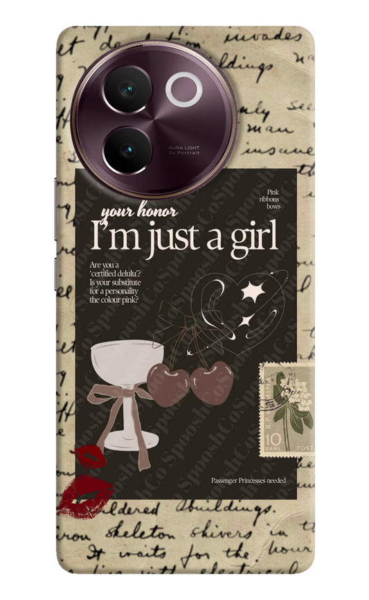 I am just a girl Vivo V30e Hard Case Back Cover by Casekaro