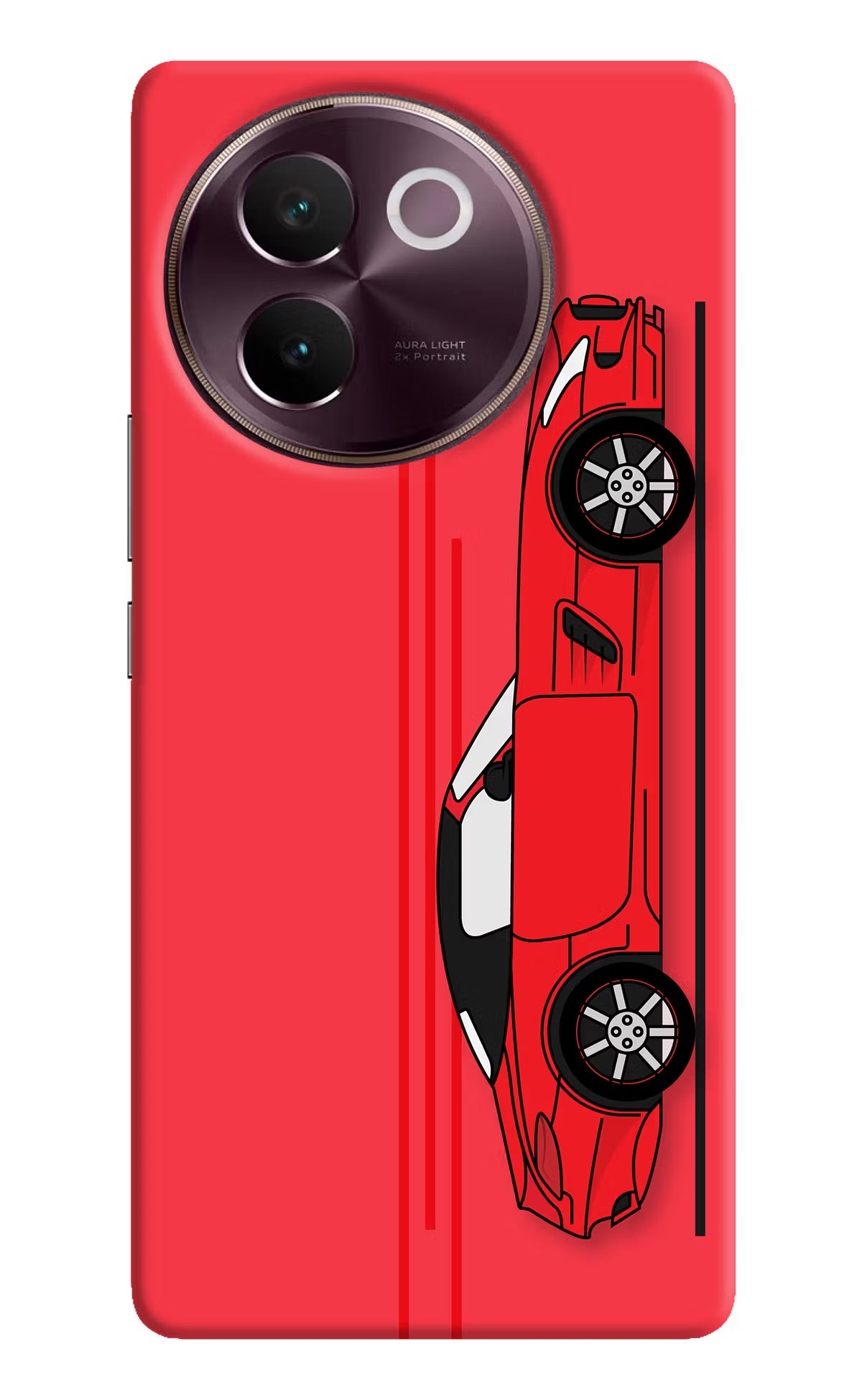 Red Velocity Vivo V30e Hard Case Back Cover by Casekaro