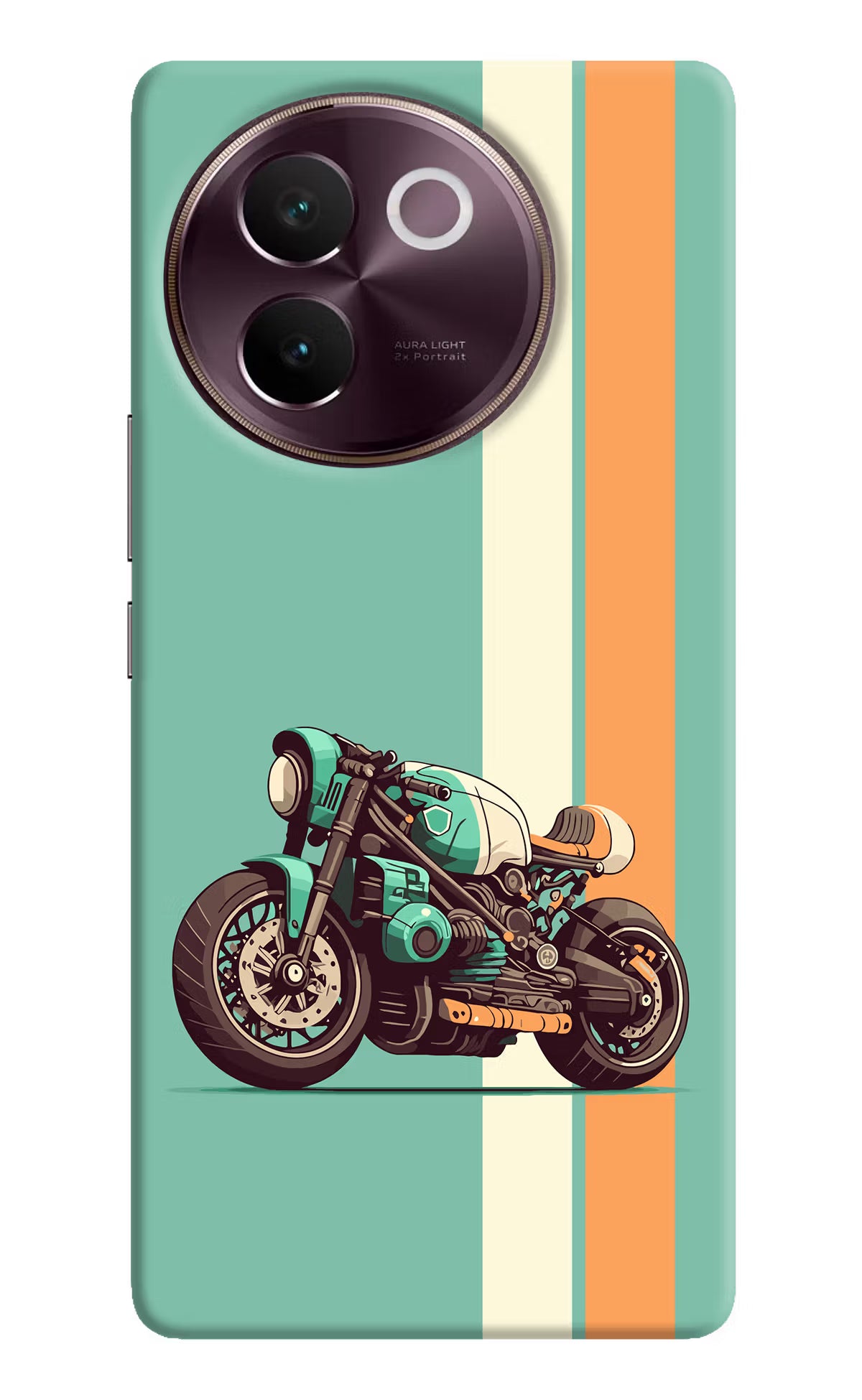 Striped Moto Drift Vivo V30e Hard Case Back Cover by Casekaro