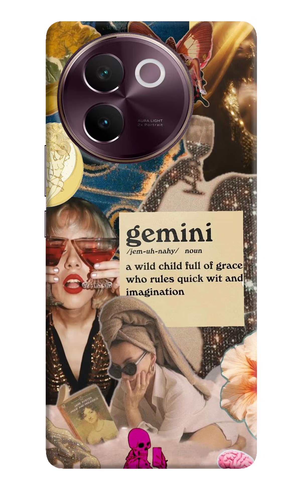 Gemini Zodiac Vivo V30e Hard Case Back Cover by Casekaro