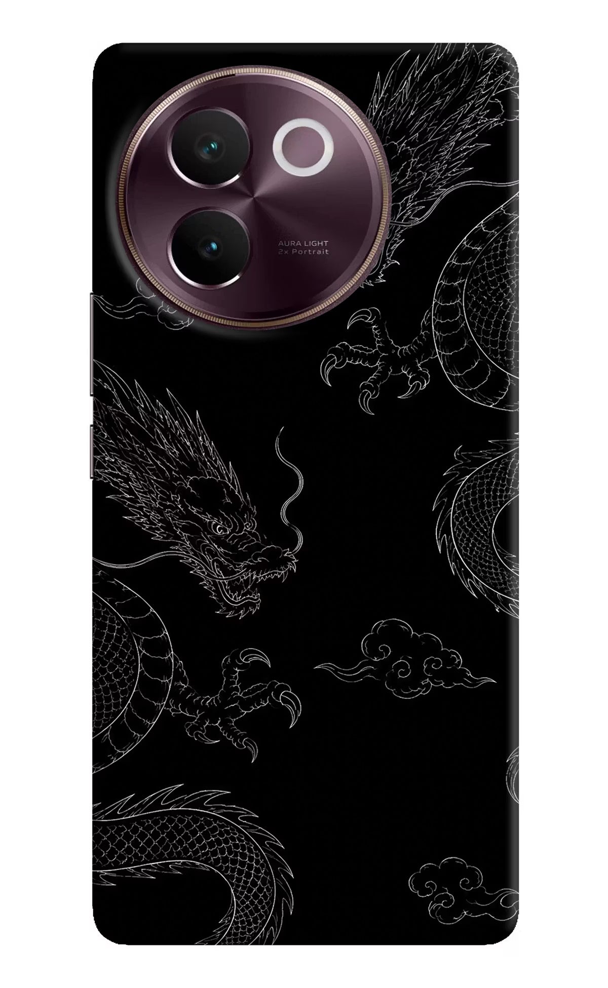 Twin Dragons Vivo V30e Hard Case Back Cover by Casekaro