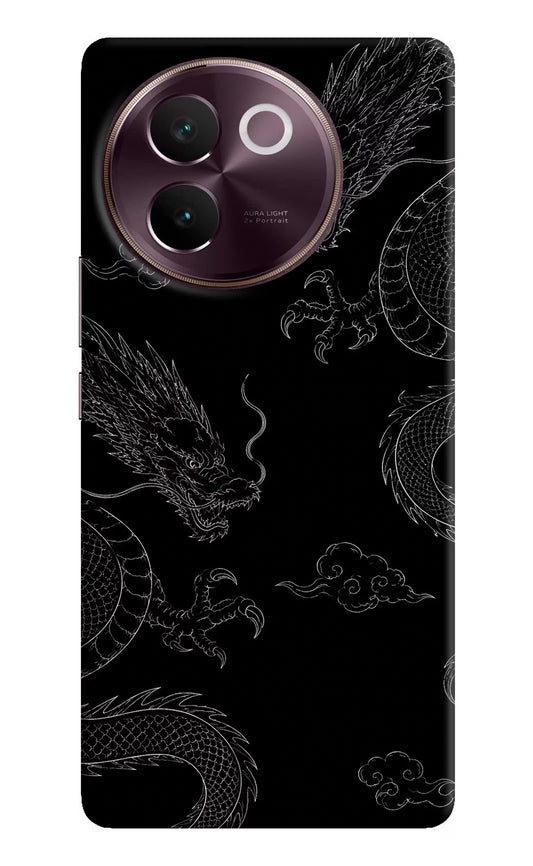 Twin Dragons Vivo V30e Hard Case Back Cover by Casekaro