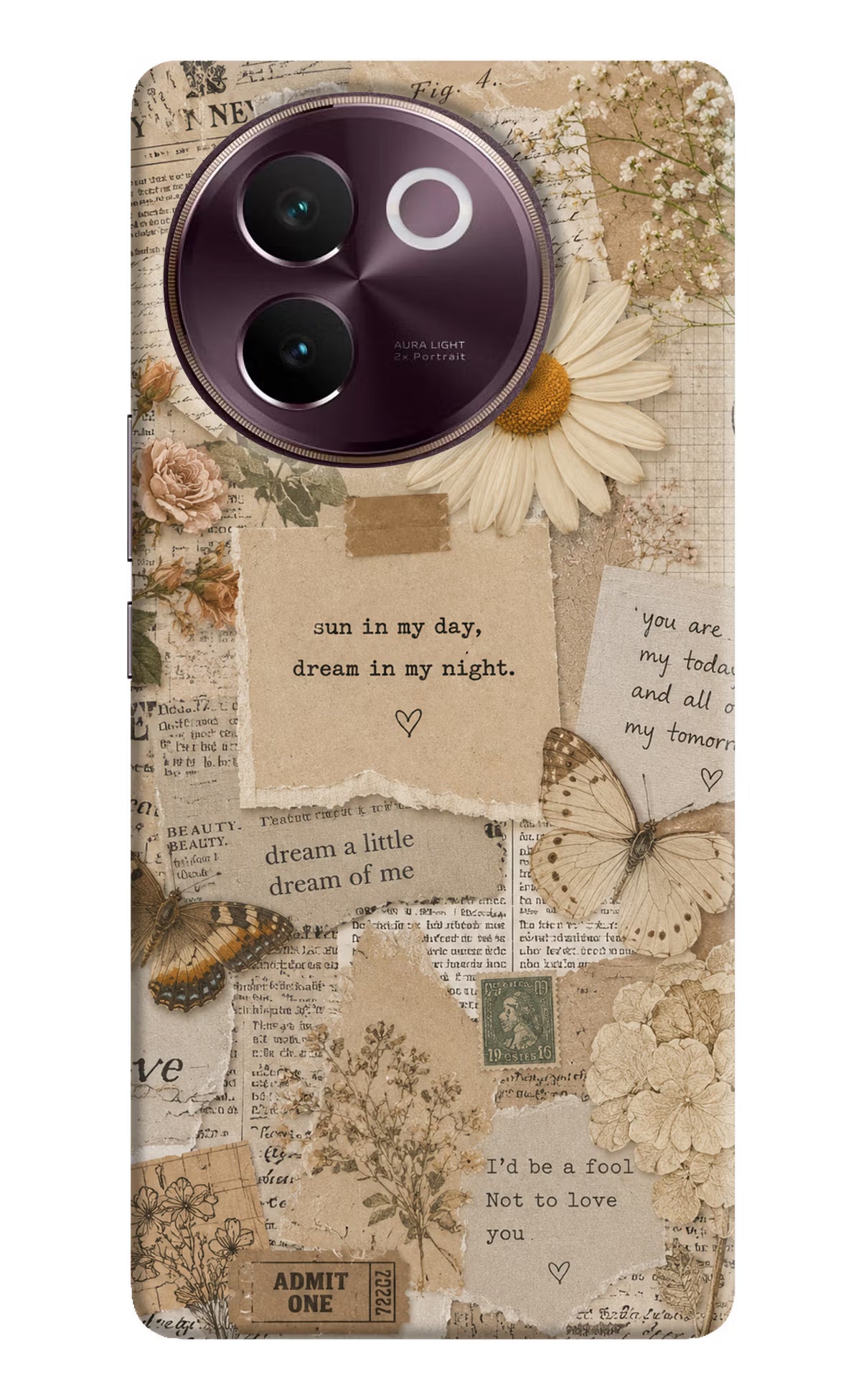 Vintage case Vivo V30e Back Cover