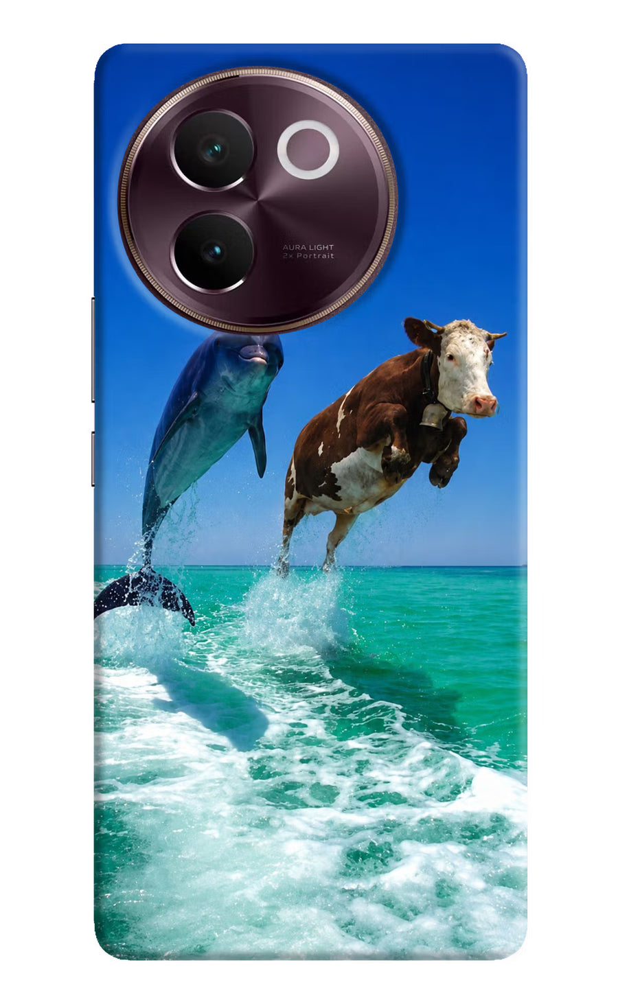 Dolphin vs Cow Vivo V30e Back Cover, Hard case
