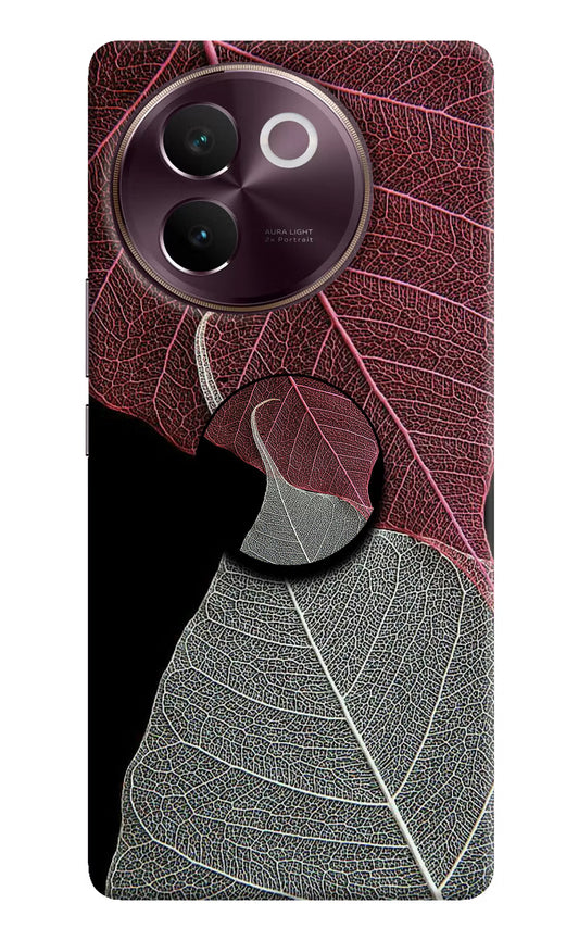 Leaf Pattern Vivo V30e Pop Case by Casekaro