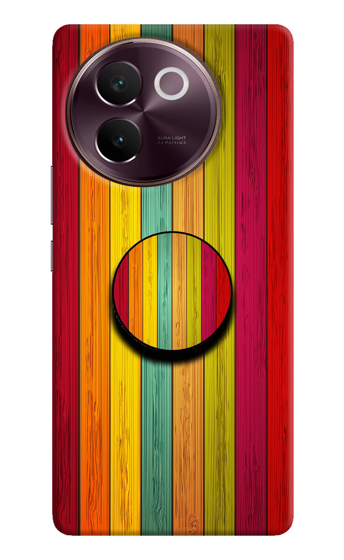 Multicolor Wooden Vivo V30e Pop Case