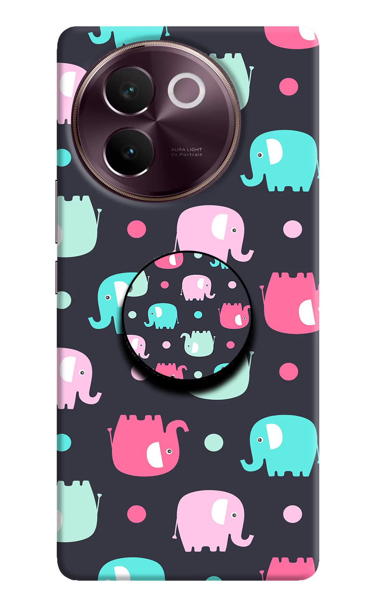 Baby Elephants Vivo V30e Pop Case by Casekaro