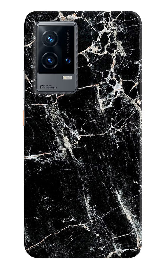 Black Marble Texture iQOO 9 5G Hard Case Back Cover by Casekaro