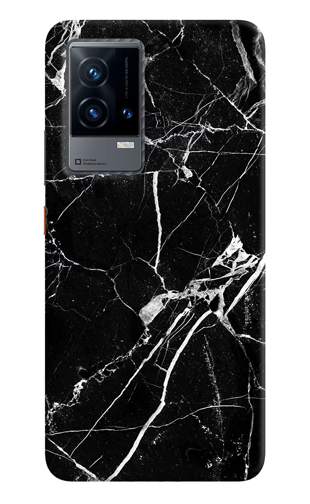 Black Marble Pattern iQOO 9 5G Hard Case Back Cover by Casekaro