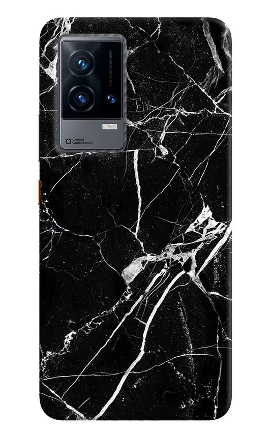 Black Marble Pattern iQOO 9 5G Hard Case Back Cover by Casekaro