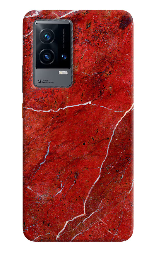 Red Marble Design iQOO 9 5G Hard Case Back Cover by Casekaro