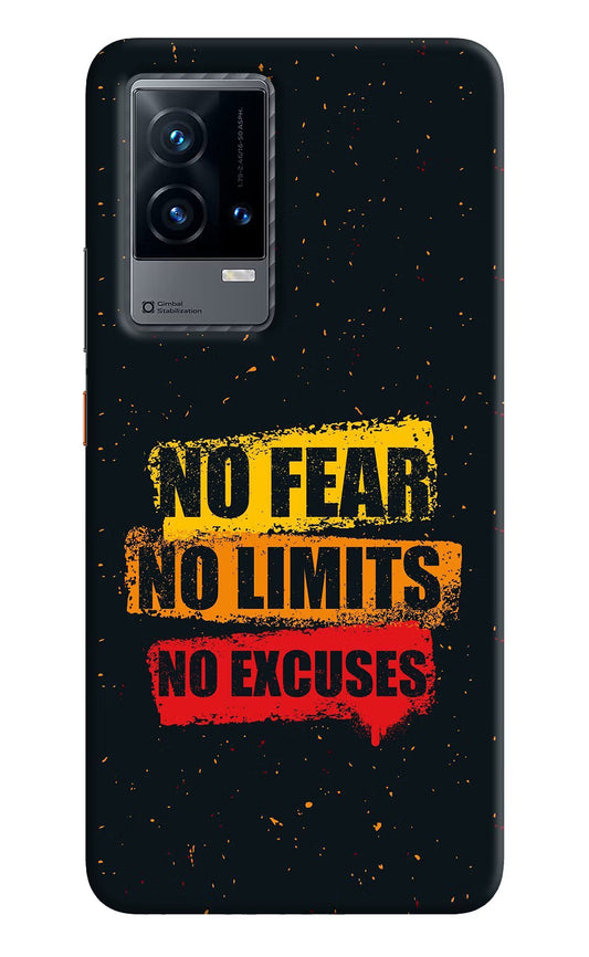 No Fear No Limits No Excuse iQOO 9 5G Hard Case Back Cover by Casekaro