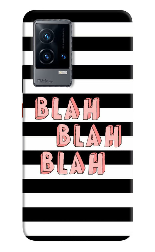 Blah Blah Blah iQOO 9 5G Hard Case Back Cover by Casekaro