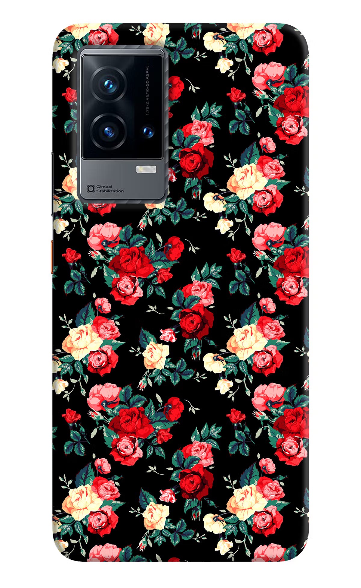 Rose Pattern iQOO 9 5G Hard Case Back Cover by Casekaro