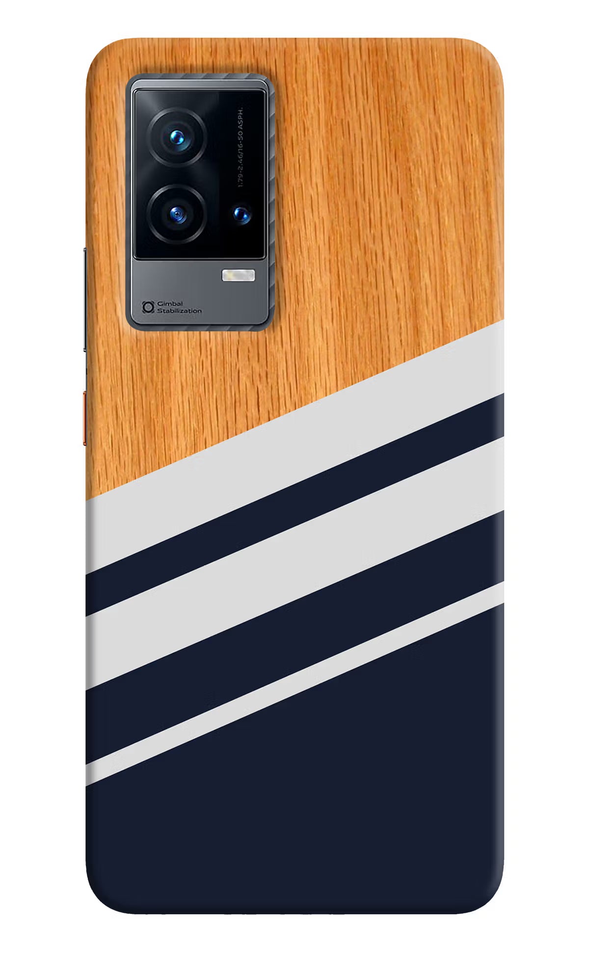 Blue and white wooden iQOO 9 5G Hard Case Back Cover by Casekaro