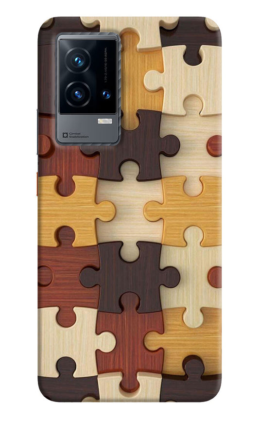 Wooden Puzzle iQOO 9 5G Back Cover