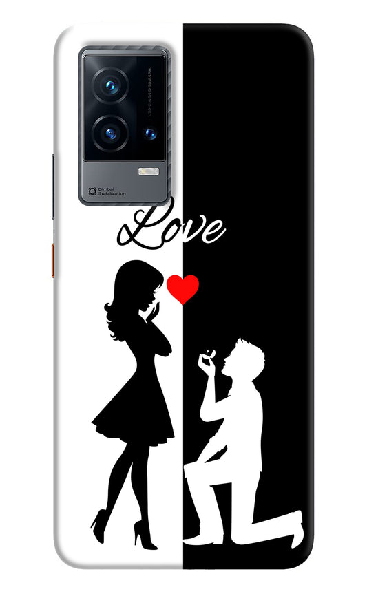 Love Propose Black And White iQOO 9 5G Back Cover