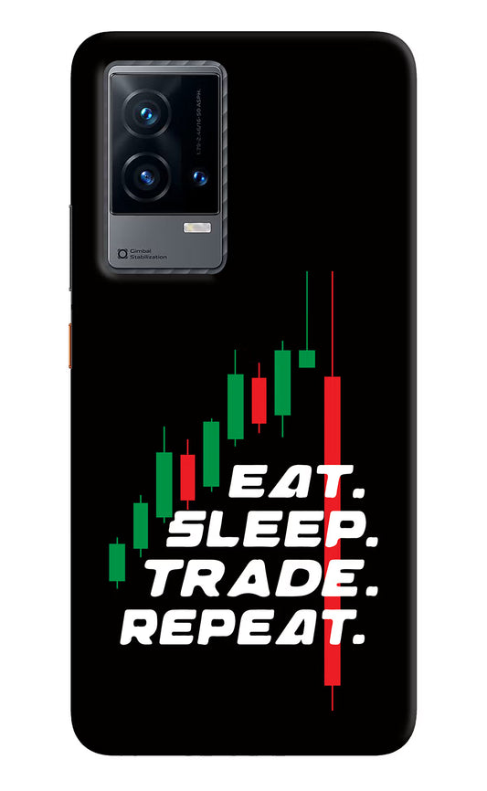 Eat Sleep Trade Repeat iQOO 9 5G Hard Case Back Cover by Casekaro