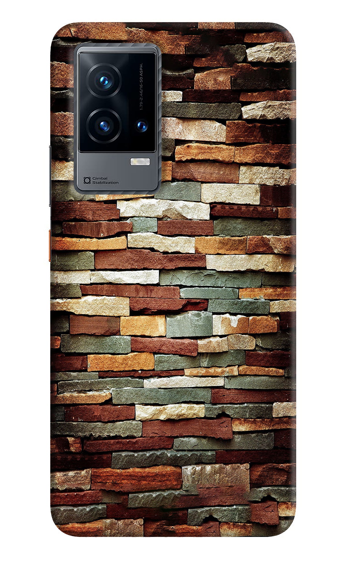 Bricks Pattern iQOO 9 5G Back Cover