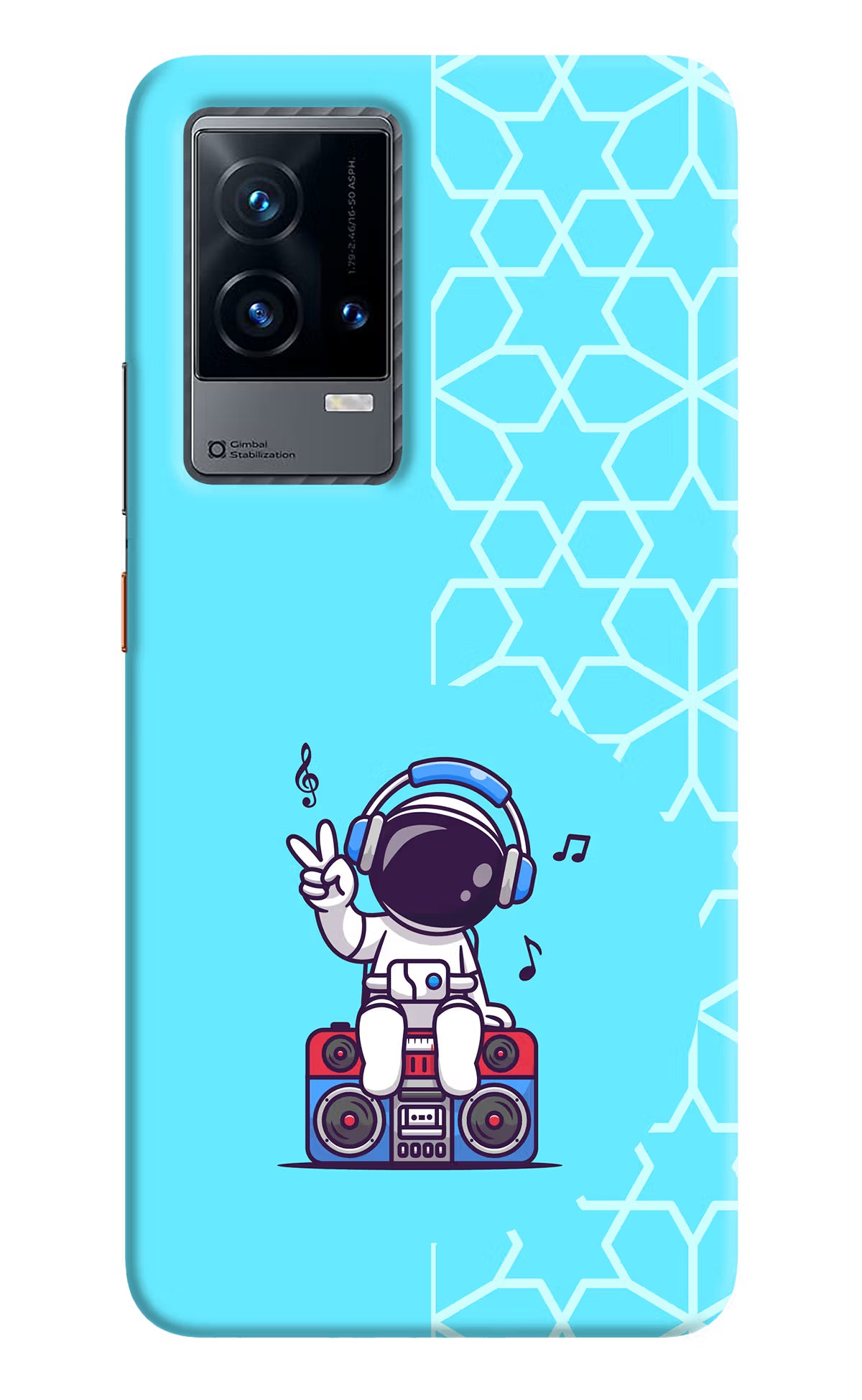 Cute Astronaut Chilling iQOO 9 5G Hard Case Back Cover by Casekaro